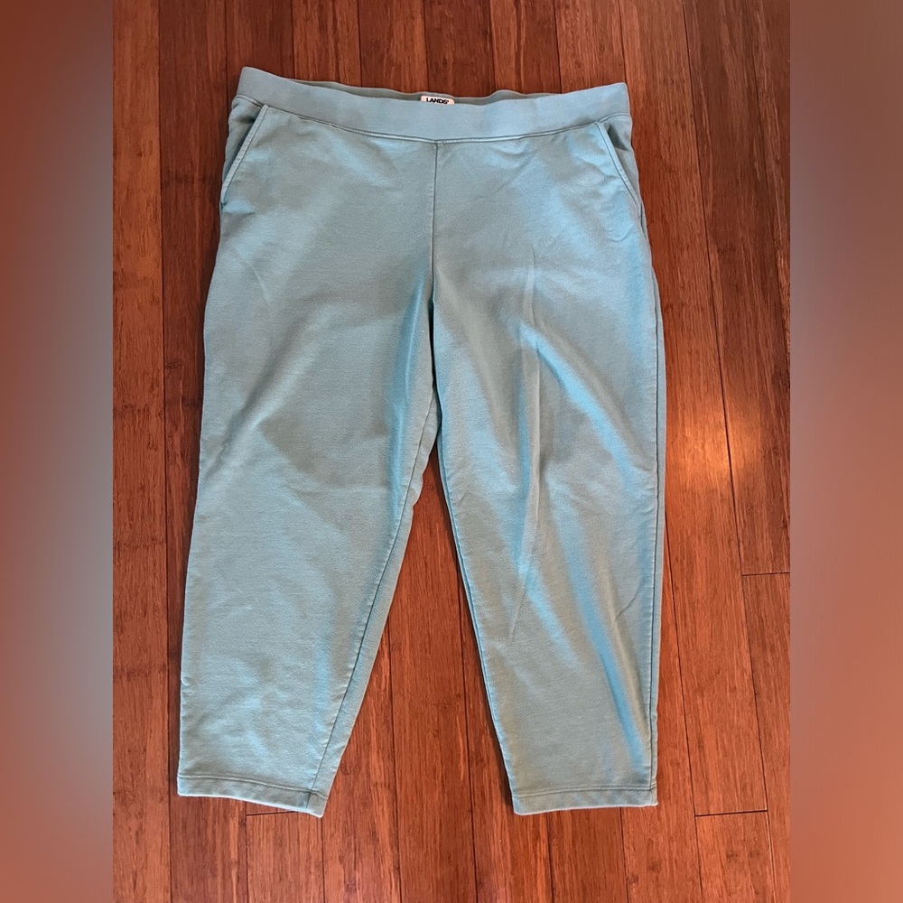 Lands’ End Serious Sweats Ankle Sweatpants Women's Plus Size 2X Teal Loungewear